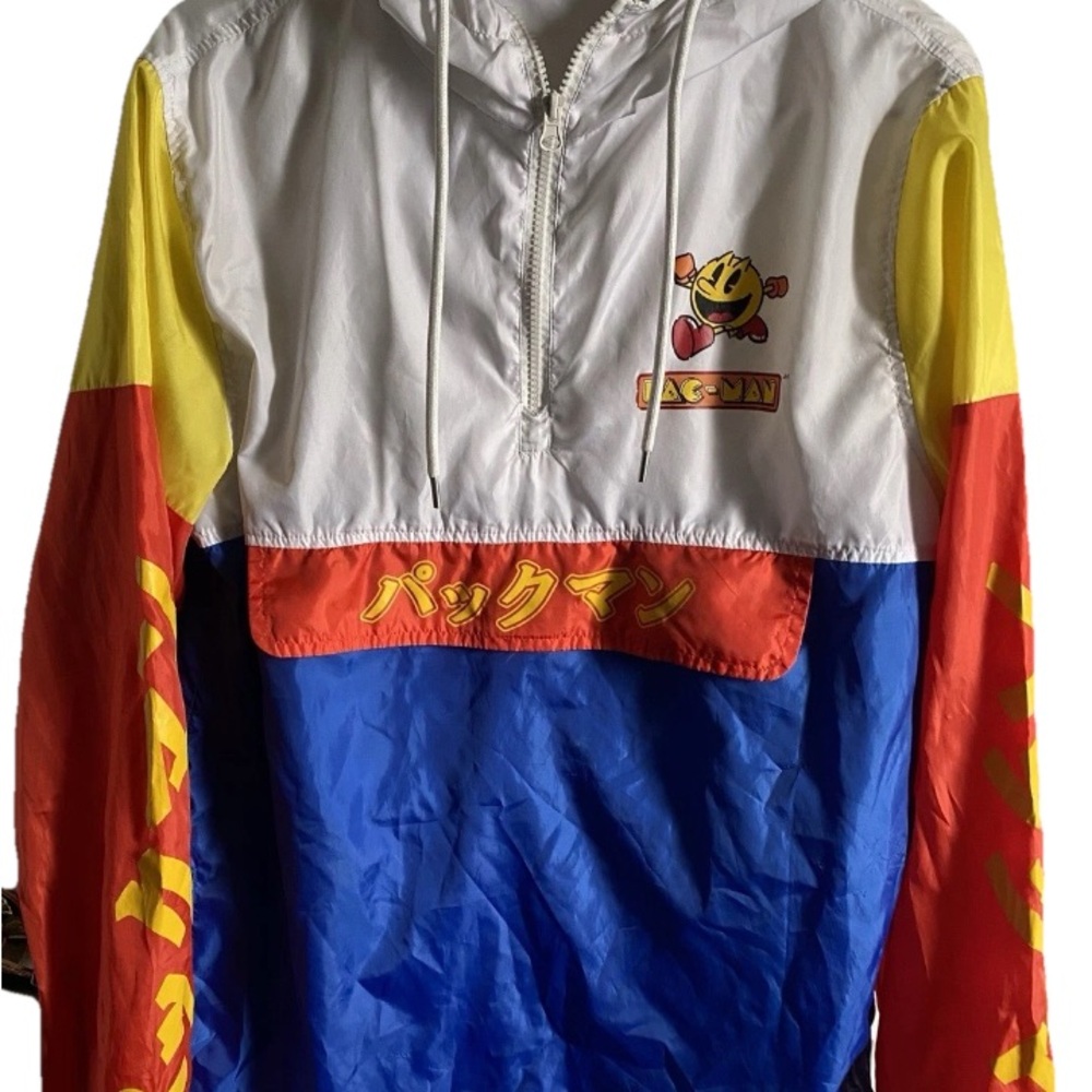 Retro Pac Man Quarter Zip Hoodie Unisex Medium